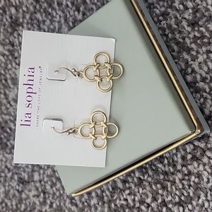 Lia Sophia gold dangle earrings